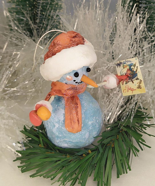 Ватная елочная игрушка "Снеговик" в интернет-магазине Своими Руками