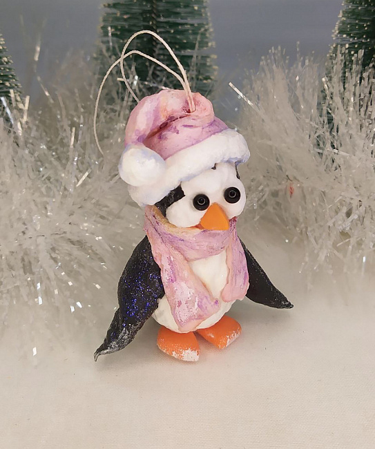 Ватная елочная игрушка "Пингвиненок 5" в интернет-магазине Своими Руками