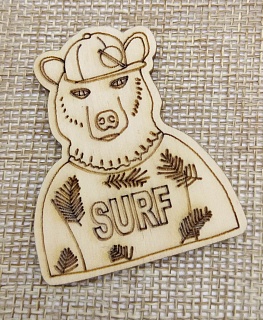 Заготовка из дерева "Медведь серфер" в интернет-магазине Своими Руками