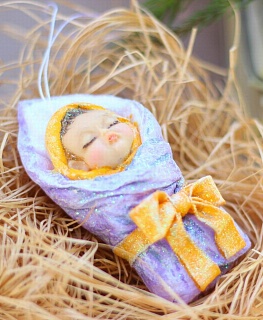 Ватная елочная игрушка "Младенец" в интернет-магазине Своими Руками