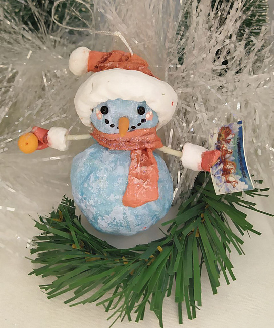 Ватная елочная игрушка "Снеговик" в интернет-магазине Своими Руками