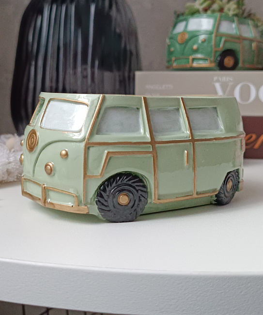 Гипсовое кашпо "Волшебный автобус" в интернет-магазине Своими Руками