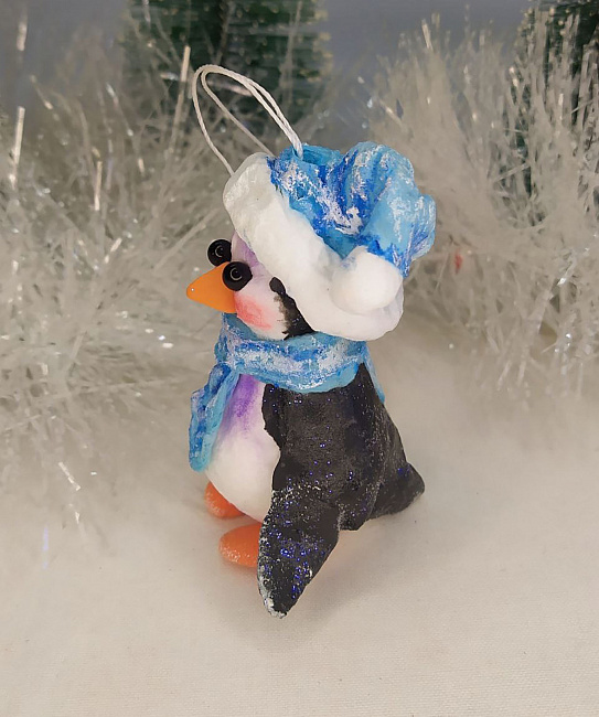 Ватная елочная игрушка "Пингвиненок" в интернет-магазине Своими Руками