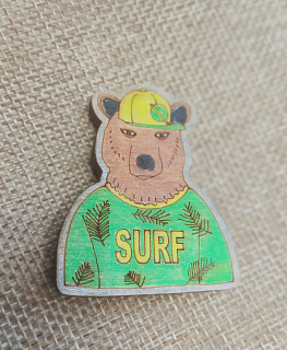 Значок из дерева "SURF" в интернет-магазине Своими Руками