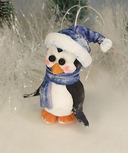 Ватная елочная игрушка "Пингвиненок 4" в интернет-магазине Своими Руками