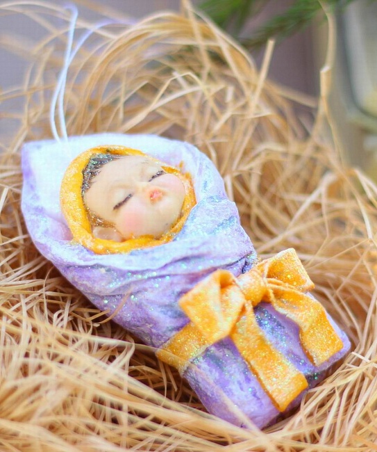 Ватная елочная игрушка "Младенец" в интернет-магазине Своими Руками