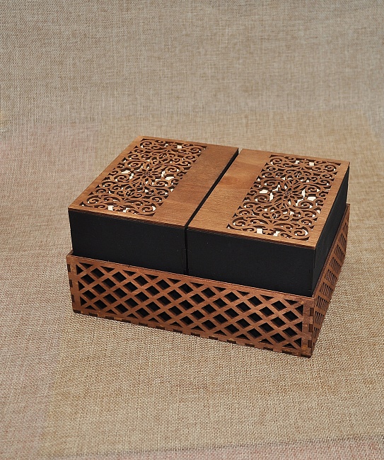 Комплект шкатулок из дерева "Ажур" в интернет-магазине Своими Руками
