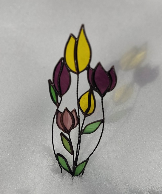 Букет из стекла "Нежные тюльпаны" в интернет-магазине Своими Руками