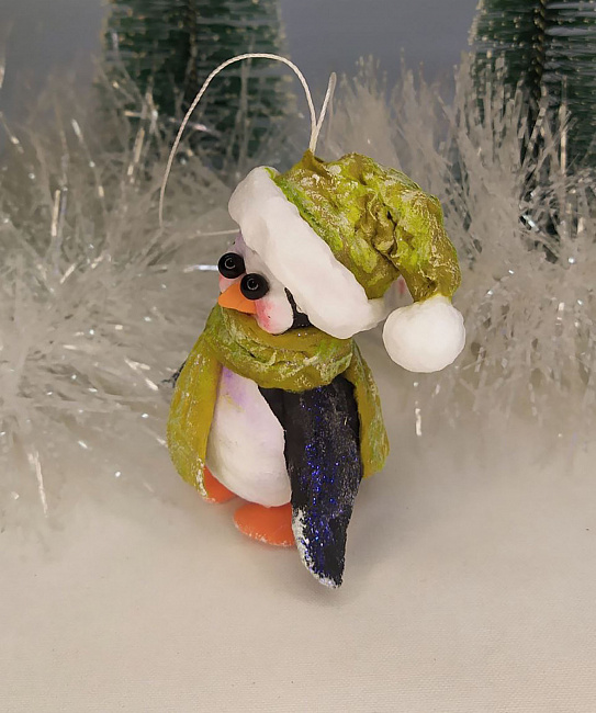 Ватная елочная игрушка "Пингвиненок 3" в интернет-магазине Своими Руками