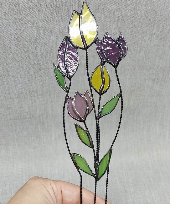 Букет из стекла "Нежные тюльпаны" в интернет-магазине Своими Руками